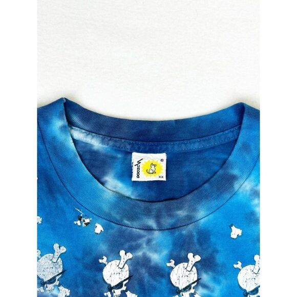 Vintage 90s Sundog T-Shirt XXL Tie Dye American Flag Skull Single Stitch - Picture 4 of 9